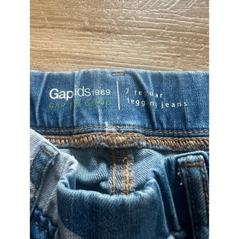 Gap Legging Jeans Kids 7‎ Blue Star Print Pull On Denim Jeggings 1969